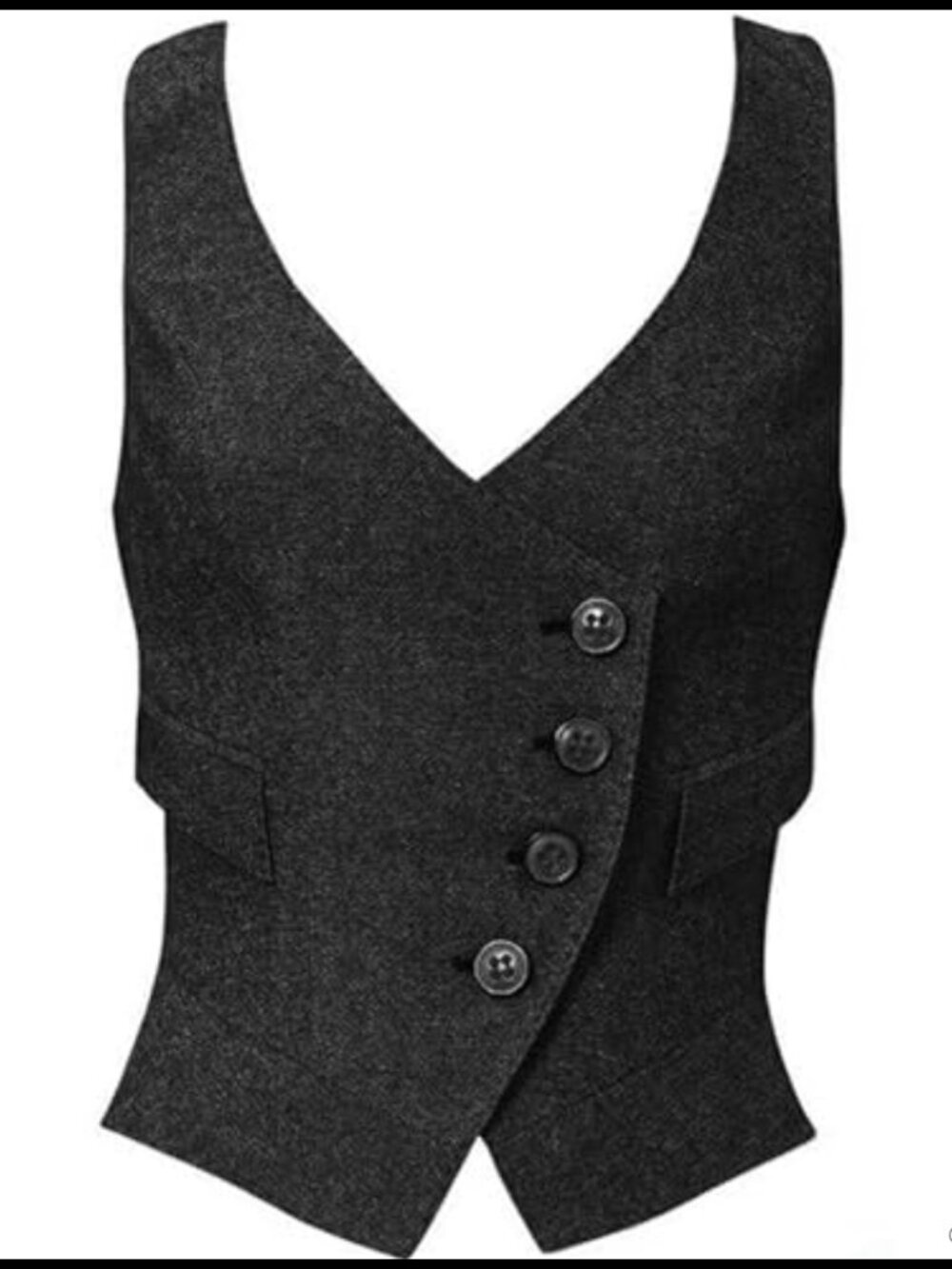 Herringbone Tweed Waistcoat Slim-Fit Suit Vest Button-Up V-Neck Sleeveless